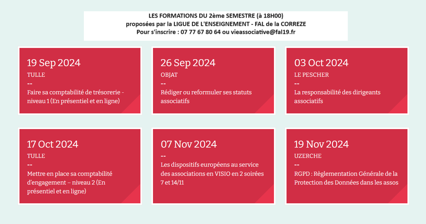 Formations de Bénévoles 2ndSem2024